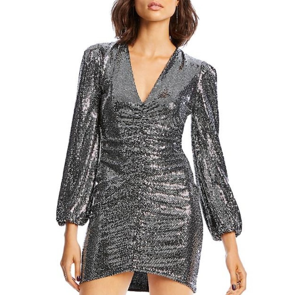 LINI Ariana Metallic Cocktail Dress
